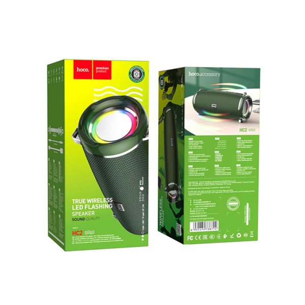 Hoco HC2 True Wireless LED Flashing Speaker (Dark Green)