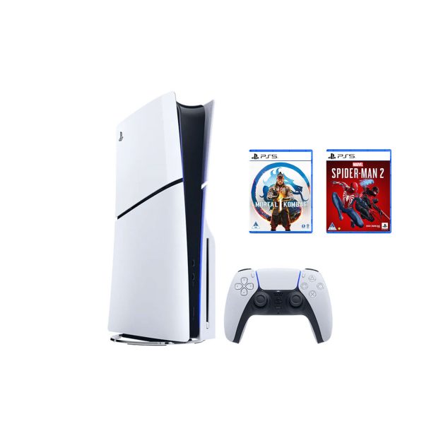 PlayStation 5 Console Slim + Spider-Man 2 (PS5) + Mortal Kombat 1