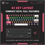 ONIKUMA G55 Gaming Mechanical Keyboard - 61 Key Compact RGB Keyboard - Image 4