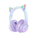 Onikuma B90 RGB Cat Ear Bluetooth 5.0 Wireless Gaming Headset — Purple
