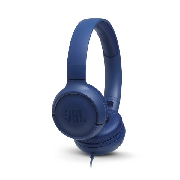 jbl-tune-500-on-ear-wired-headset-blue-main JBL Tune 500 Wired On Ear Headphones With Mic - Blue - Image 1