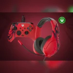 PDP Spirit Red Bundle Pack: REMATCH Advanced Wired Controller + AIRLITE Wired Headset 