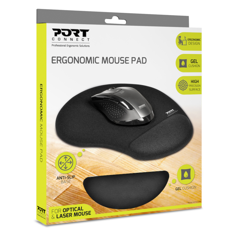 900717_wr_01 Port Ergonomic Gel Mouse Pad - Black - Image 1
