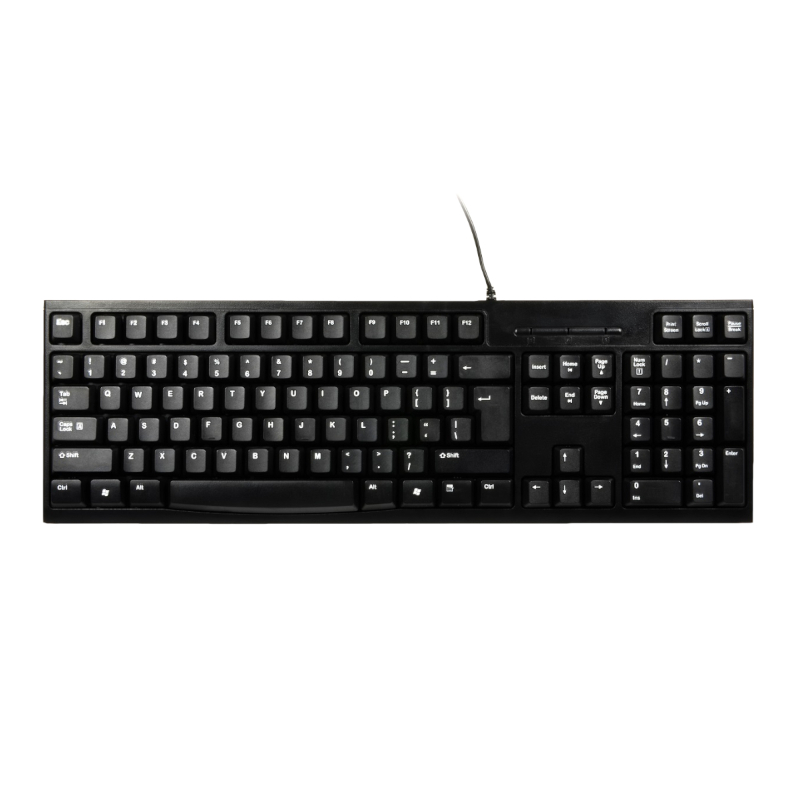 900753-US_wr_01 Port Connect Office Budget Wired Keyboard-Black - Image 1