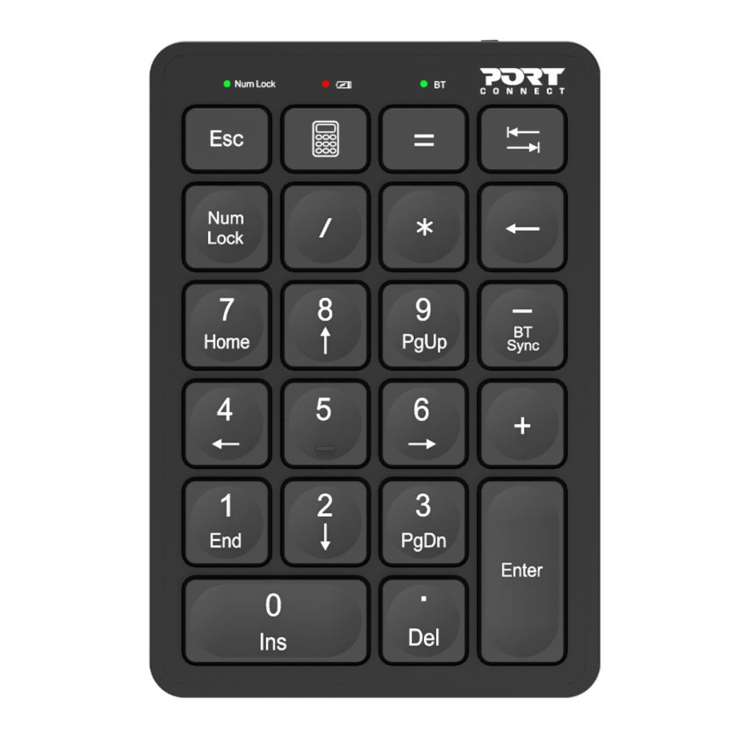 900802_Port-Connect-Bluetooth-Rechargeable-Keypad-Black_wr_01 Port Connect Bluetooth Rechargeable Keypad - Image 1