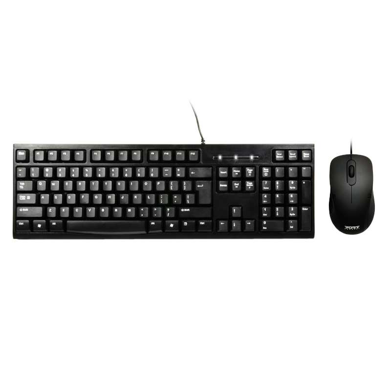 900900-US_wr_01 Port Design COMBO Wired Mouse + Keyboard - Black - Image 1