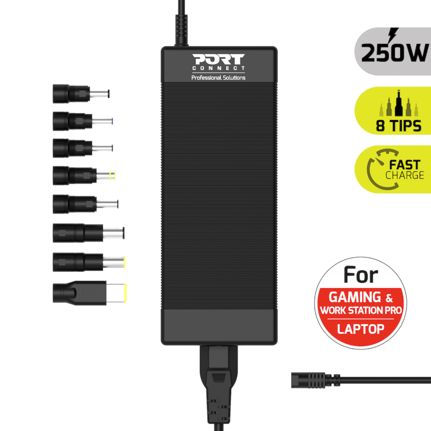 904001EU_PORT-CONNECT-UNI-GAME-WORKSTATION-PS-250_wr_02 Port Connect 250W Universal Power Supply - Image 1