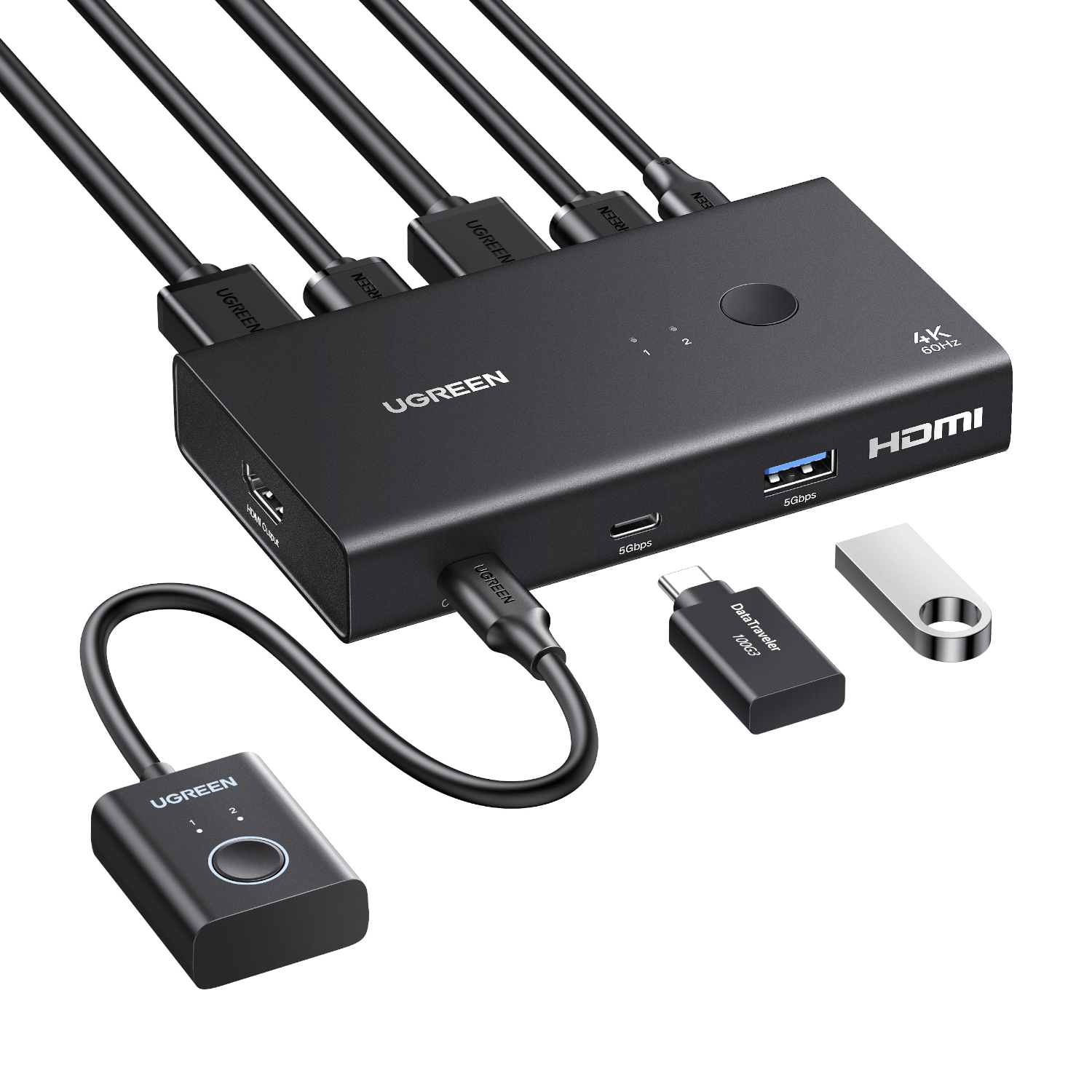 UGreen HDMI 2.0 KVM Switch 2-In-1 Out - Image 3