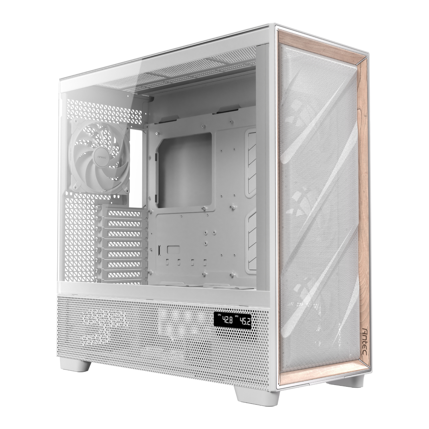 Antec_FLUX-PRO-W_wr_01a Antec FLUX PRO E-ATX Full Tower Gaming Chassis – White - Image 1