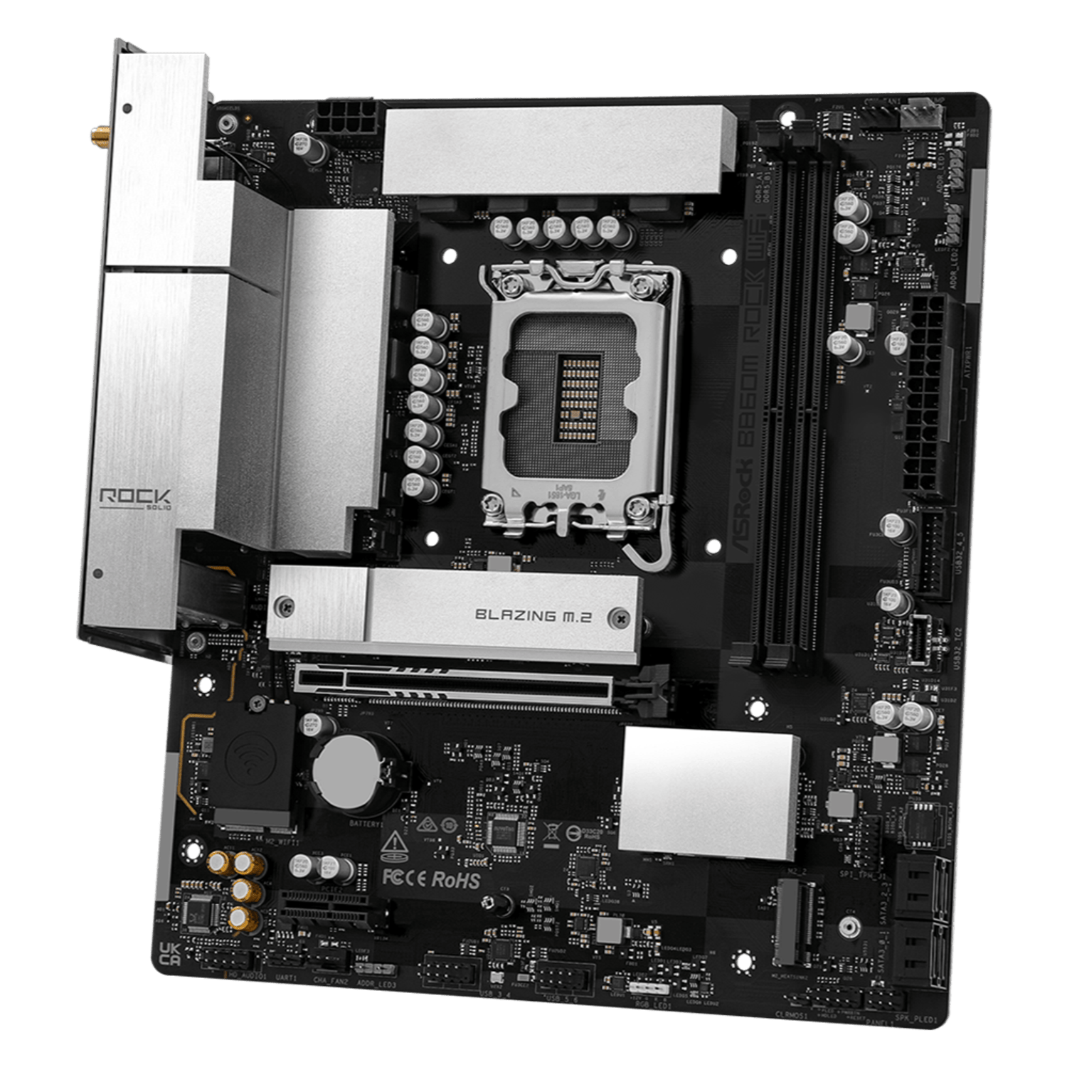 ASRock B860M Rock WiFi Intel LGA1851 MATX Gaming Motherboard - Image 4