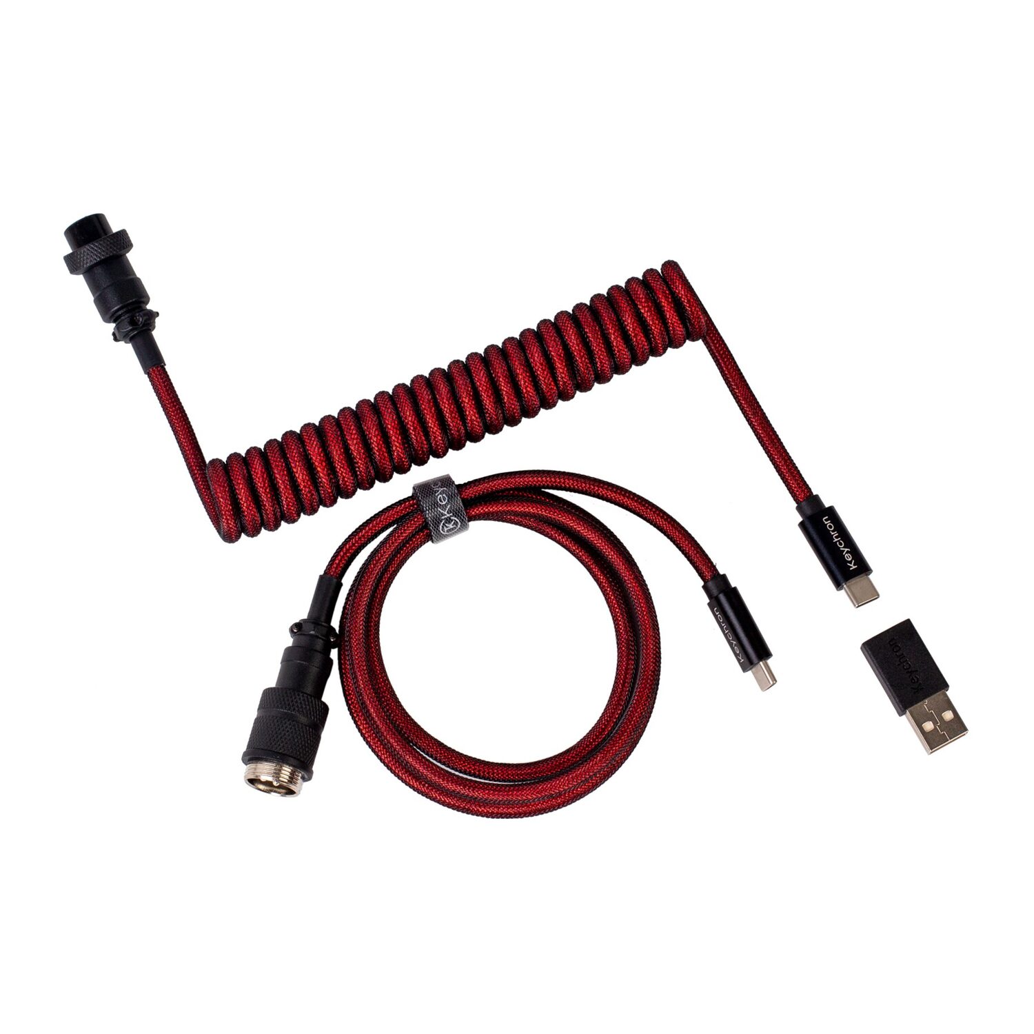 CAB-2_Keychron_Coiled_Aviator_Cable_-_Red_wr_01-2 Keychron Coiled Aviator Cable - Red - Image 1