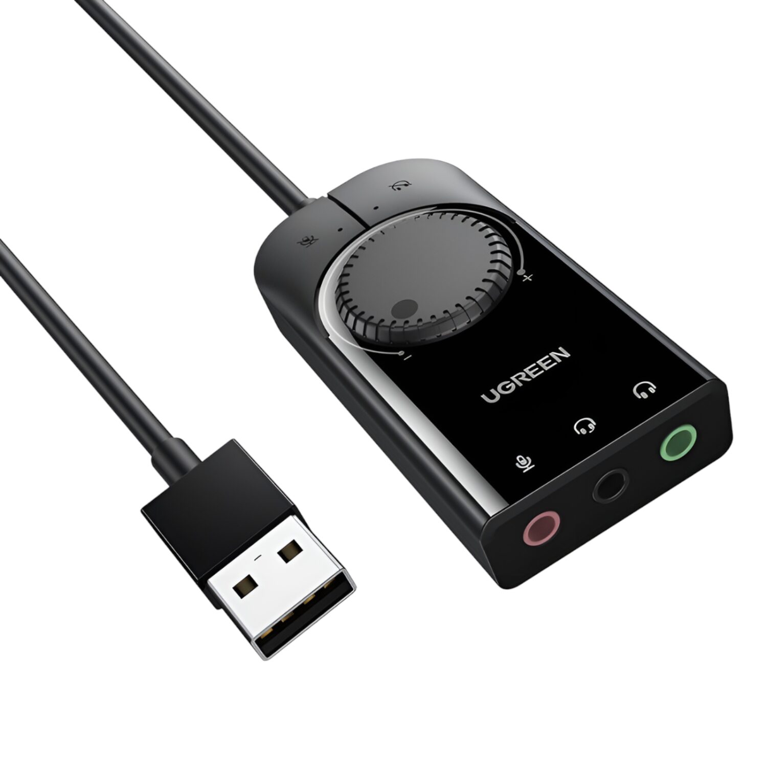 CM129-40964-wr-06 UGREEN CM129-40964 USB-A to 3.5mm External Stereo Sound Adapter - Black - Image 1