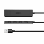 UGREEN 4-in-1 USB 3.0 Hub - High-Speed 5Gbps Data Transfer - Grey - Image 3
