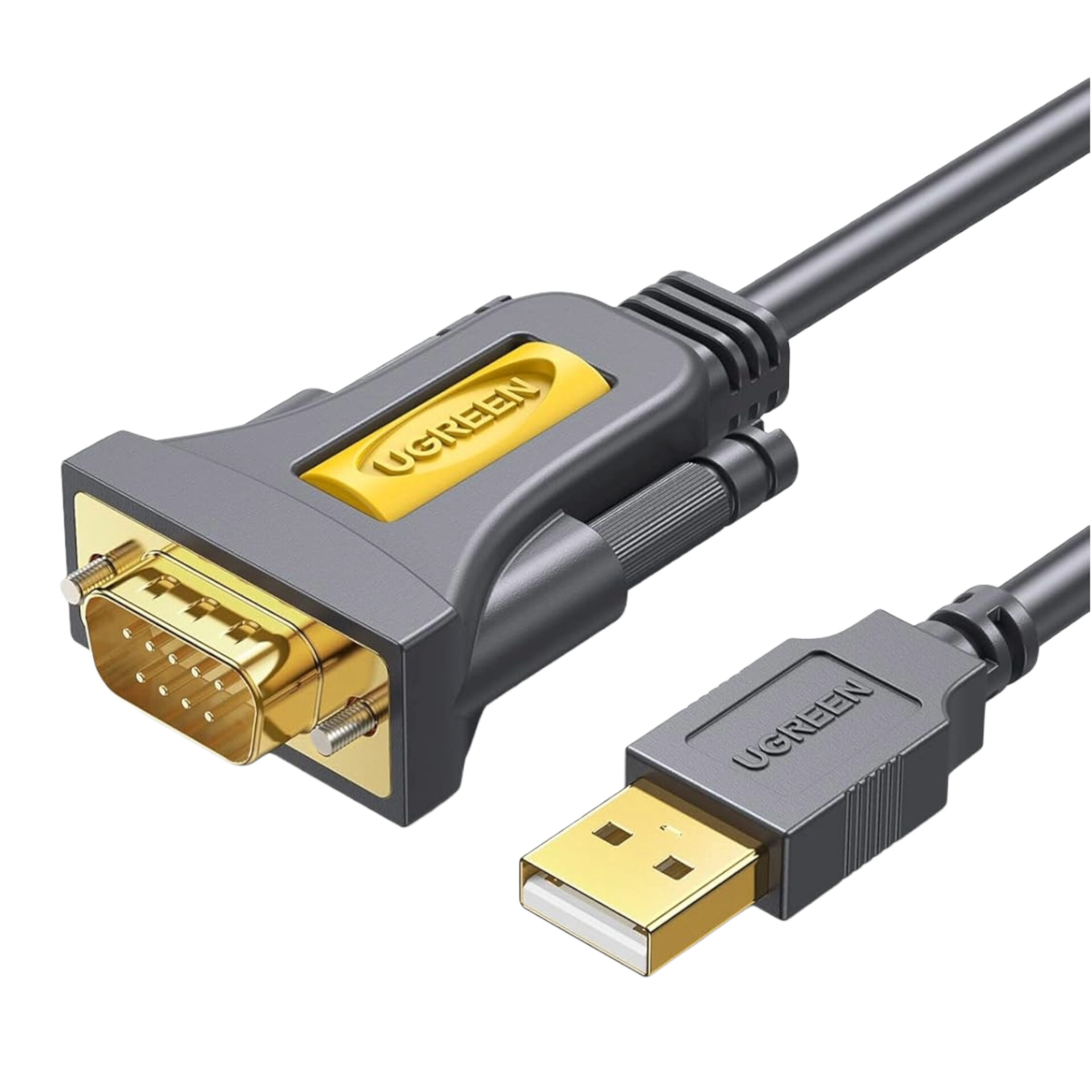 CR104-20222_UGREEN-USB-2.0-to-RS-232-Serial-Adapter-Cable_01 UGREEN USB 2.0 to RS-232 Serial Adapter Cable (USB-A Male to DB9 Male)-Black - Image 1