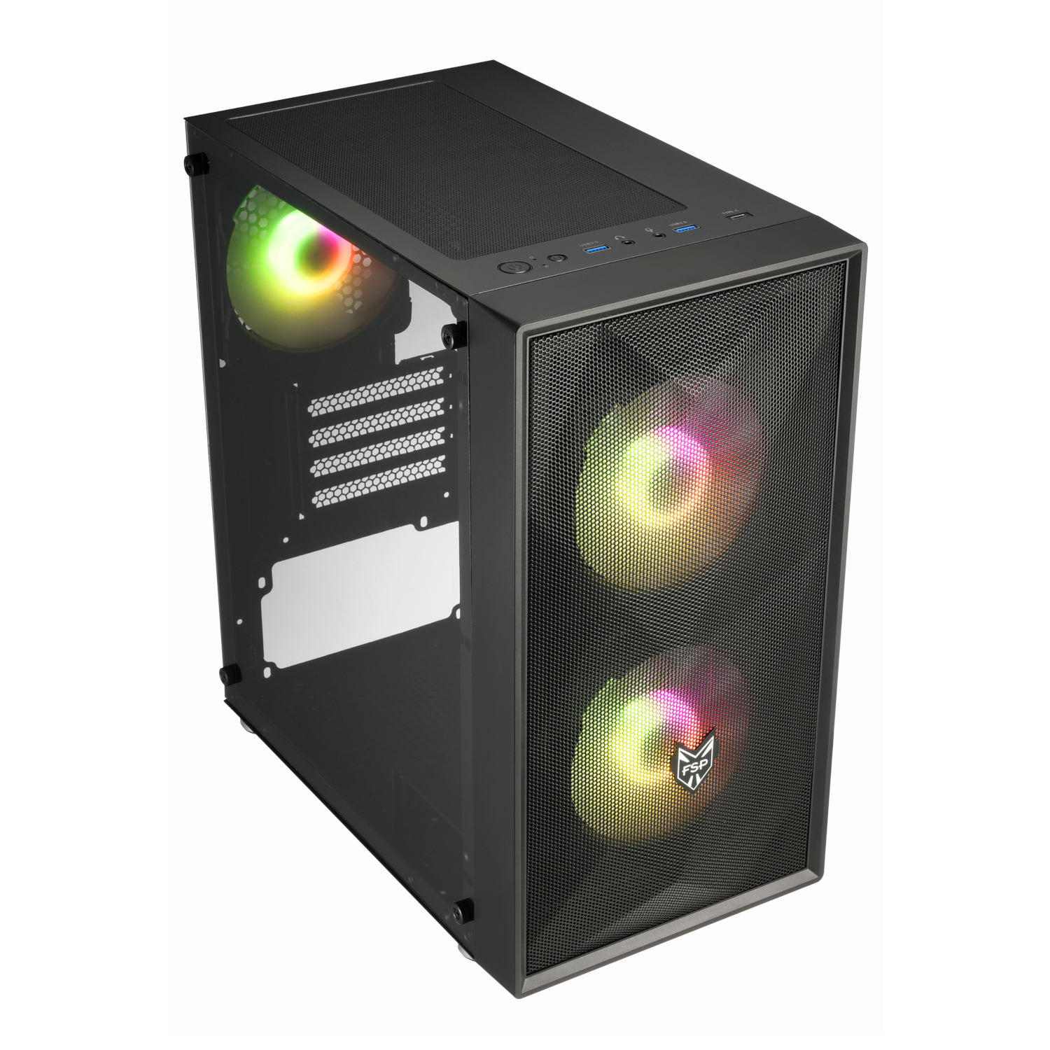 CST130A_FSP-CST130-Basic-M-ATX-Gaming-Chassis-–-Black_wr_01b FSP CST130A Micro-ATX Gaming Chassis - Black - Image 1
