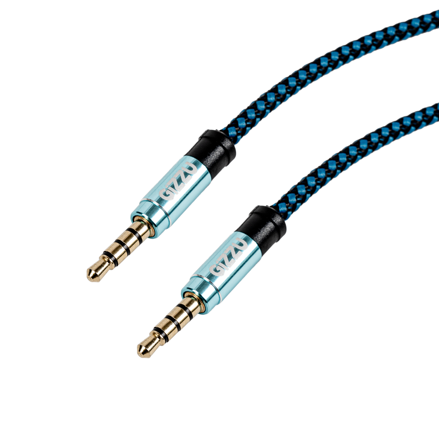 GCP35MM4_wr_01a Gizzu 3.5mm AUX Cable 1.5m - Black/Blue - Image 1