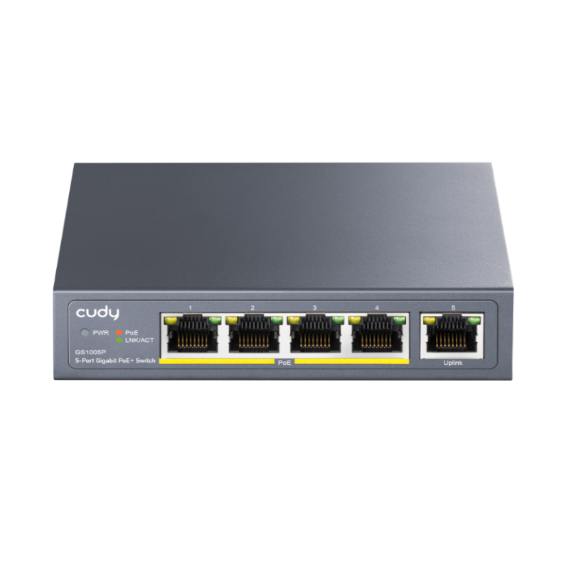 GS1005P_wr_01 Cudy 5-Port Gigabit PoE+ Unmanaged Switch - Image 1