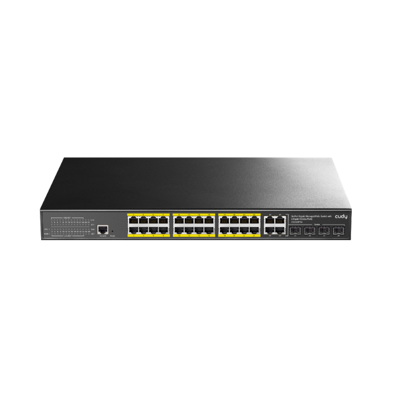 GS2028PS4_wr_01 Cudy 24 Port Layer 2 Managed Gigabit PoE Switch - Image 1