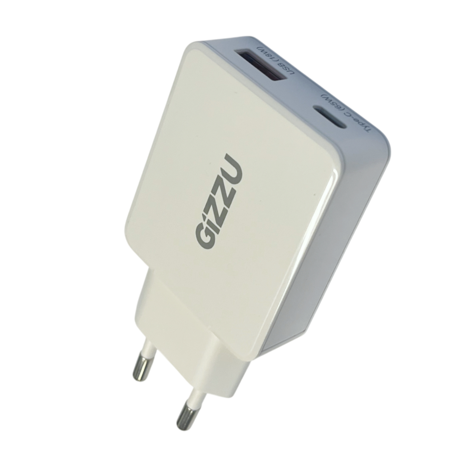 GWCCU65W_Gizzu-2-Port-65W-GaN-Wall-Charger-White_wr_01b Gizzu 2-Port 65W GaN Wall Charger - Image 1