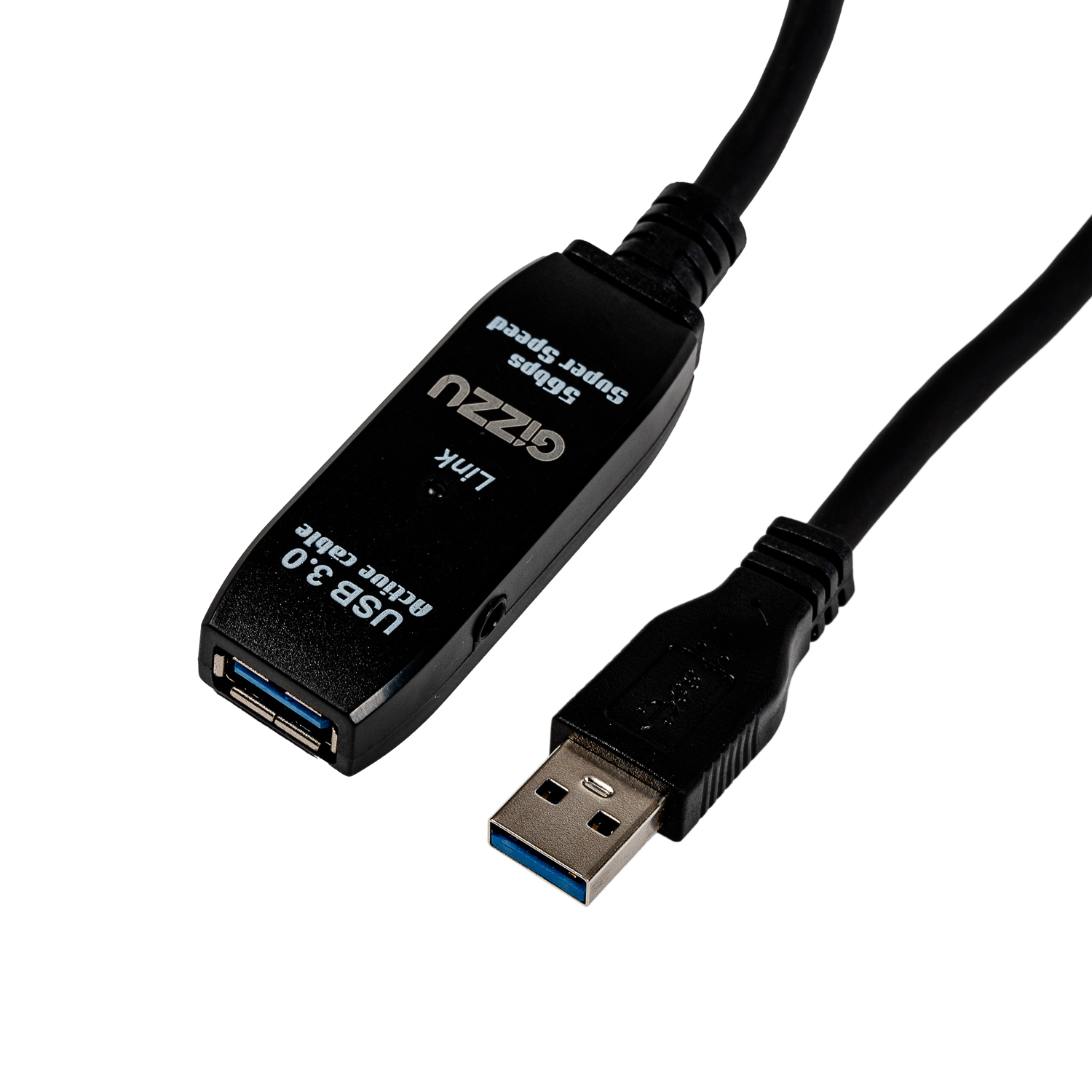 Gizzu-USB3.0-Active-Extension-Cable-5m_wr_01 Gizzu USB 3.0 Active Extension Cable 5m - Black - Image 1
