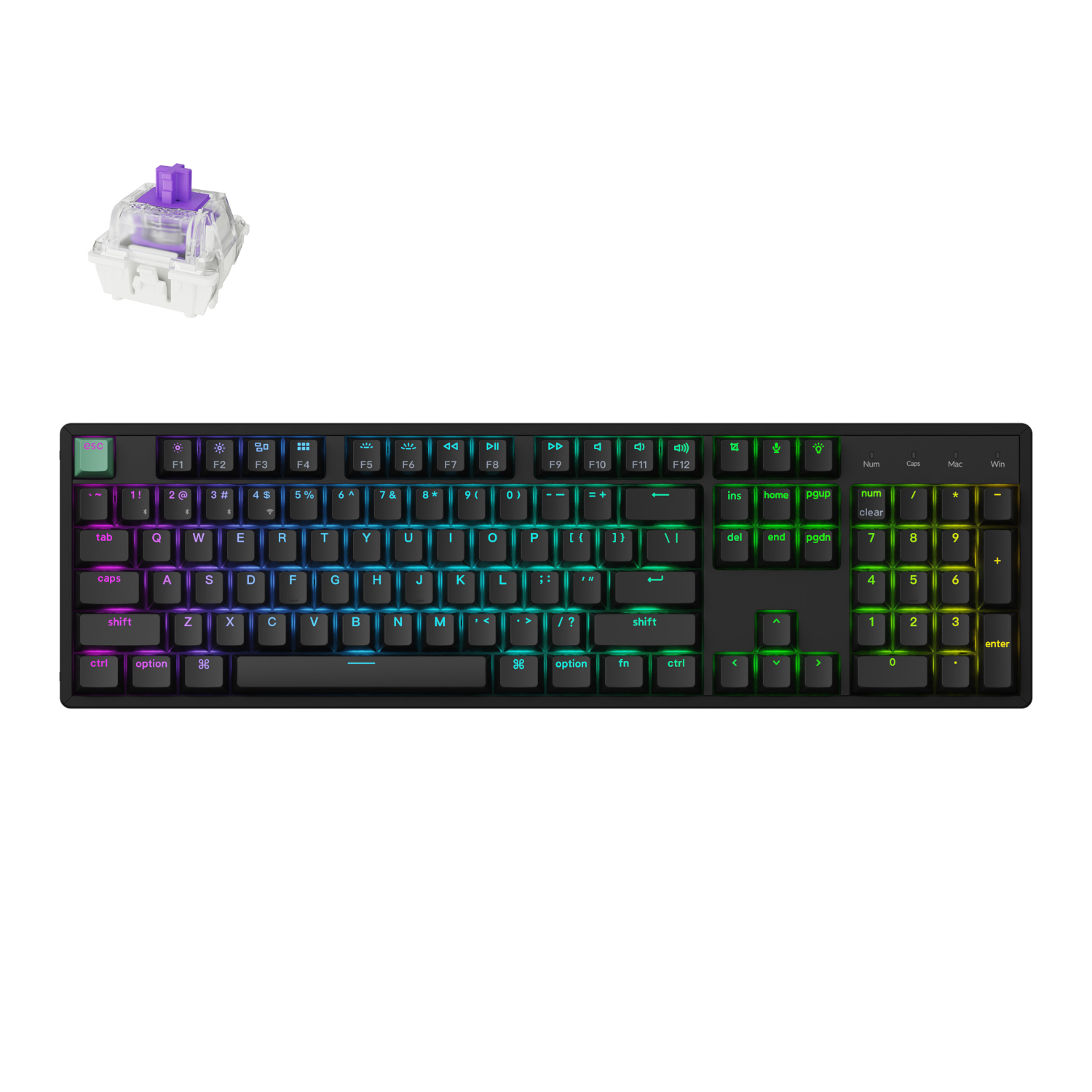 K10H-J1_Keychron-K10-HE-100-Hot-Swap-Gateron-Dbl-Rail-Nebula-Switch-RGB-Wireless-Keyboard-–-Black_wr_01a Keychron K10 HE 100% Hot-Swap Gateron Dbl-Rail Nebula Switch RGB Wireless Keyboard - Black - Image 1