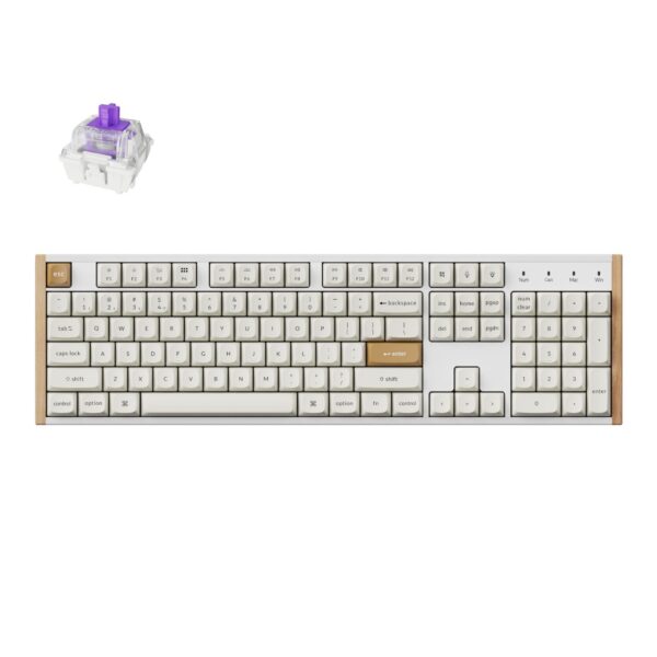 Keychron K10 HE Special Edition Full-size Hot-Swap Gateron Dbl-Rail Nebula Switch RGB Wireless Keyboard - White (Wood + Al)