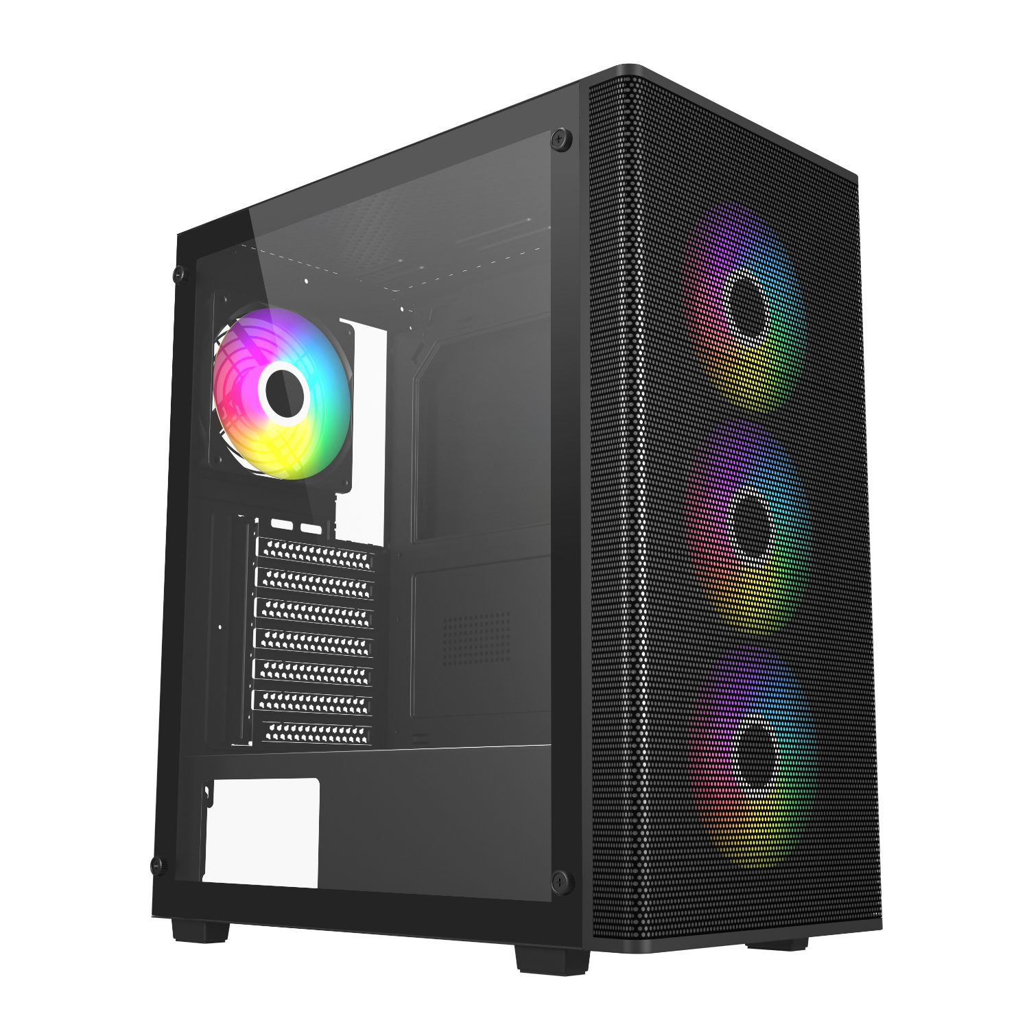 M220-BA_FSP-M220-ATX-RGB-Gaming-Chassis-Black_wr_04 FSP M220 ATX Mid Tower Gaming Chassis - Black - Image 1