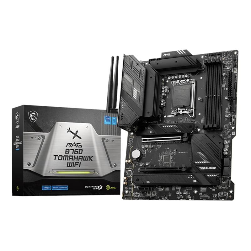 MAGB760TOMAHAWKWIFI_01_wr_01a MSI MAG B760 TOMAHAWK WIFI DDR5 Intel LGA1700 ATX Gaming Motherboard - Image 1