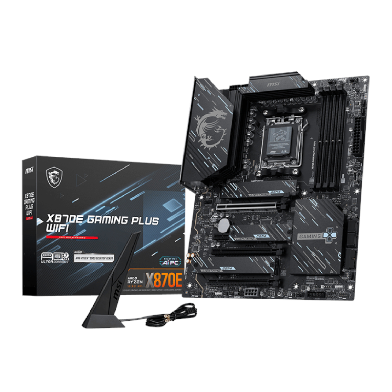 MAGX870EGAMINGPLUSWIFI_MSI-X870E-GAM-PLS-WIFI-AM5-ATX-4X-DDR5_wr_01 MSI X870E Gaming Plus WIFI AM5 ATX Gaming Motherboard - Image 1