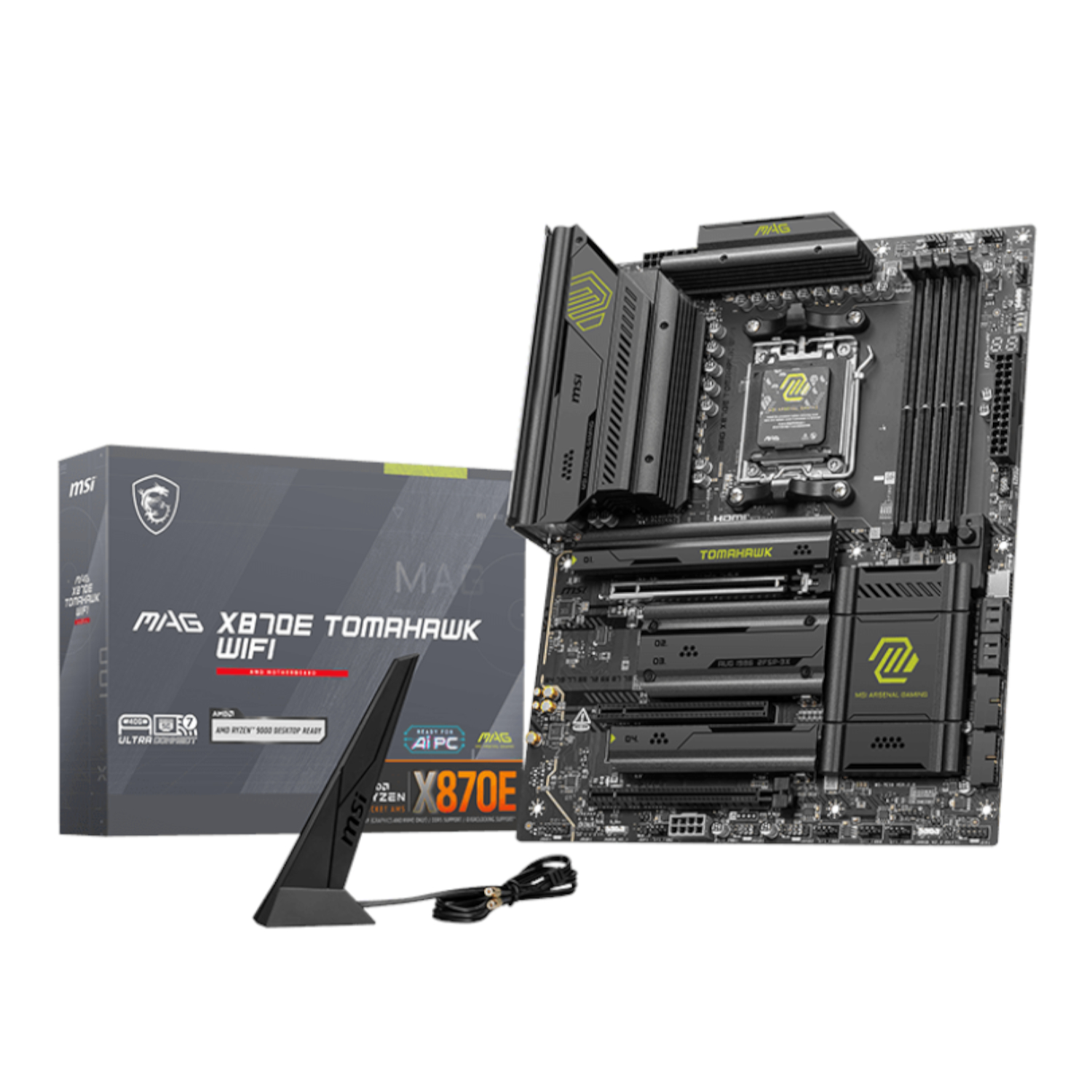 MAGX870ETOMAHAWKWIFI_MSI-X870E-TOMHWK-WIFI-AM5-ATX-4X-DDR5_wr_01 MSI MAG X870E TOMAHAWK WIFI AM5 ATX DDR5 Gaming Motherboard - Image 1