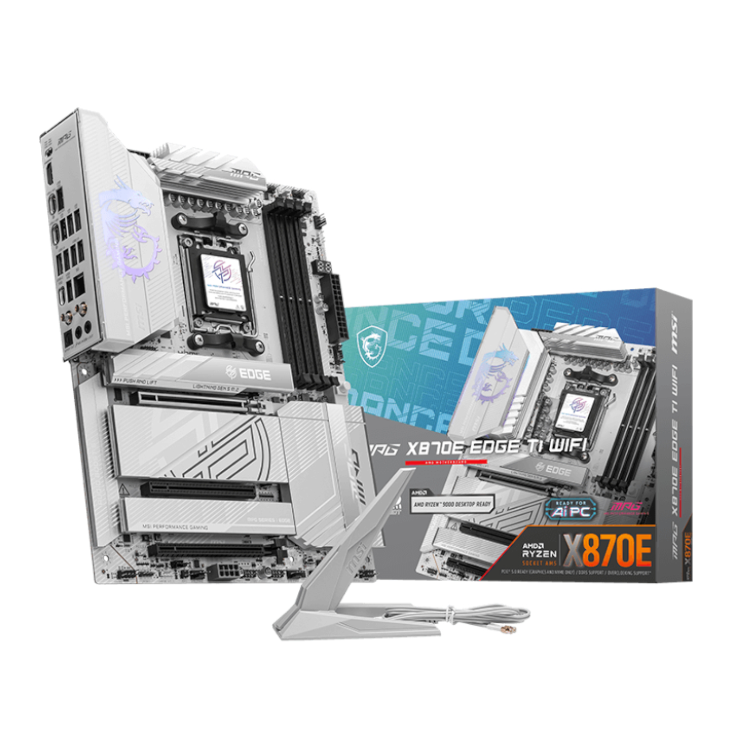 MPGX870EEDGETIWIFI_MSI-X870E-EDGE-TI-WIFI-AM5-ATX-4X-DDR5_wr_01 MSI MPG X870E EDGE TI WIFI AM5 ATX DDR5 Gaming Motherboard - Image 1