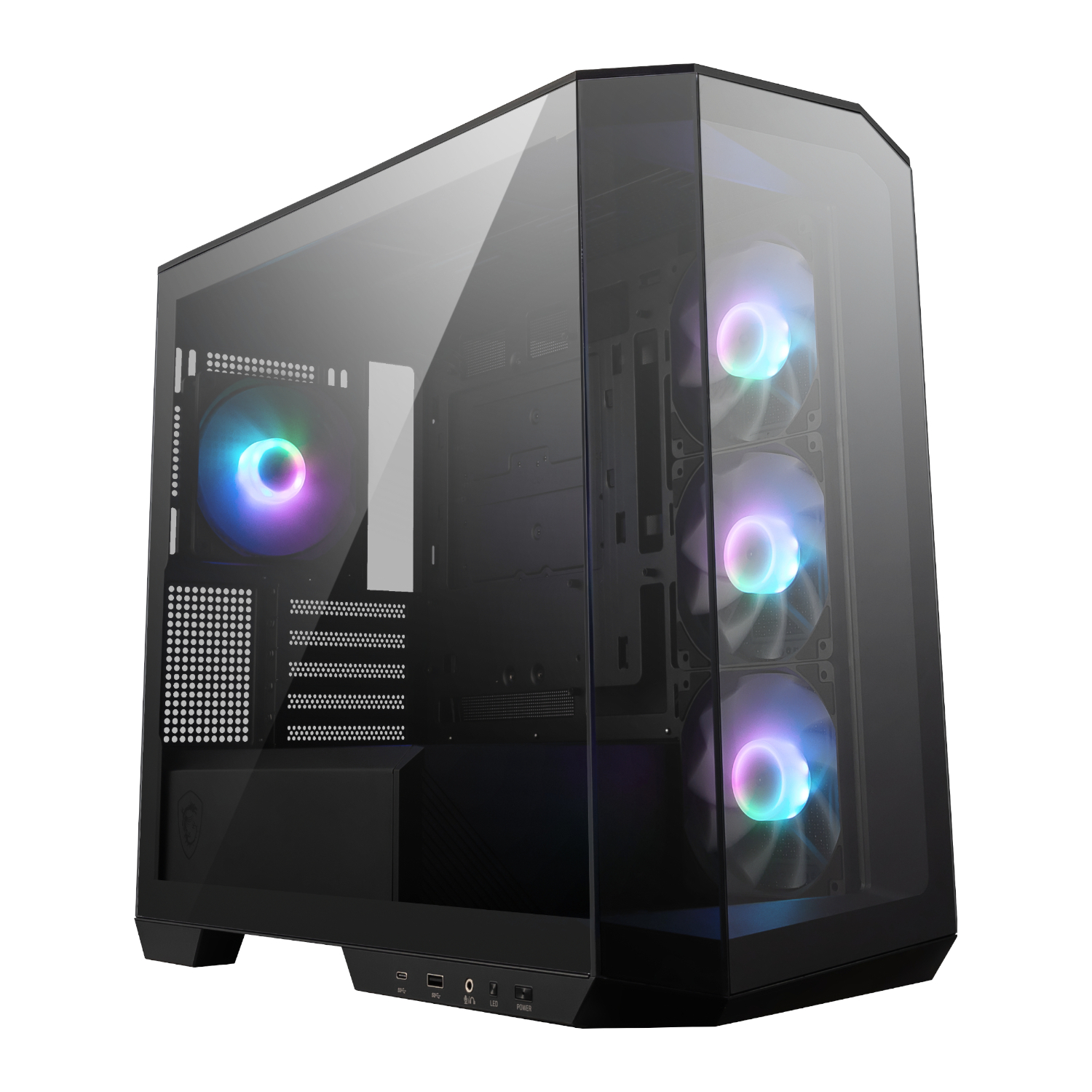 MSI_MAG-PANO-M100R-PZ_wr_01a MSI MAG PANO M100R PZ M-ATX ARGB Gaming Chassis - Black - Image 1