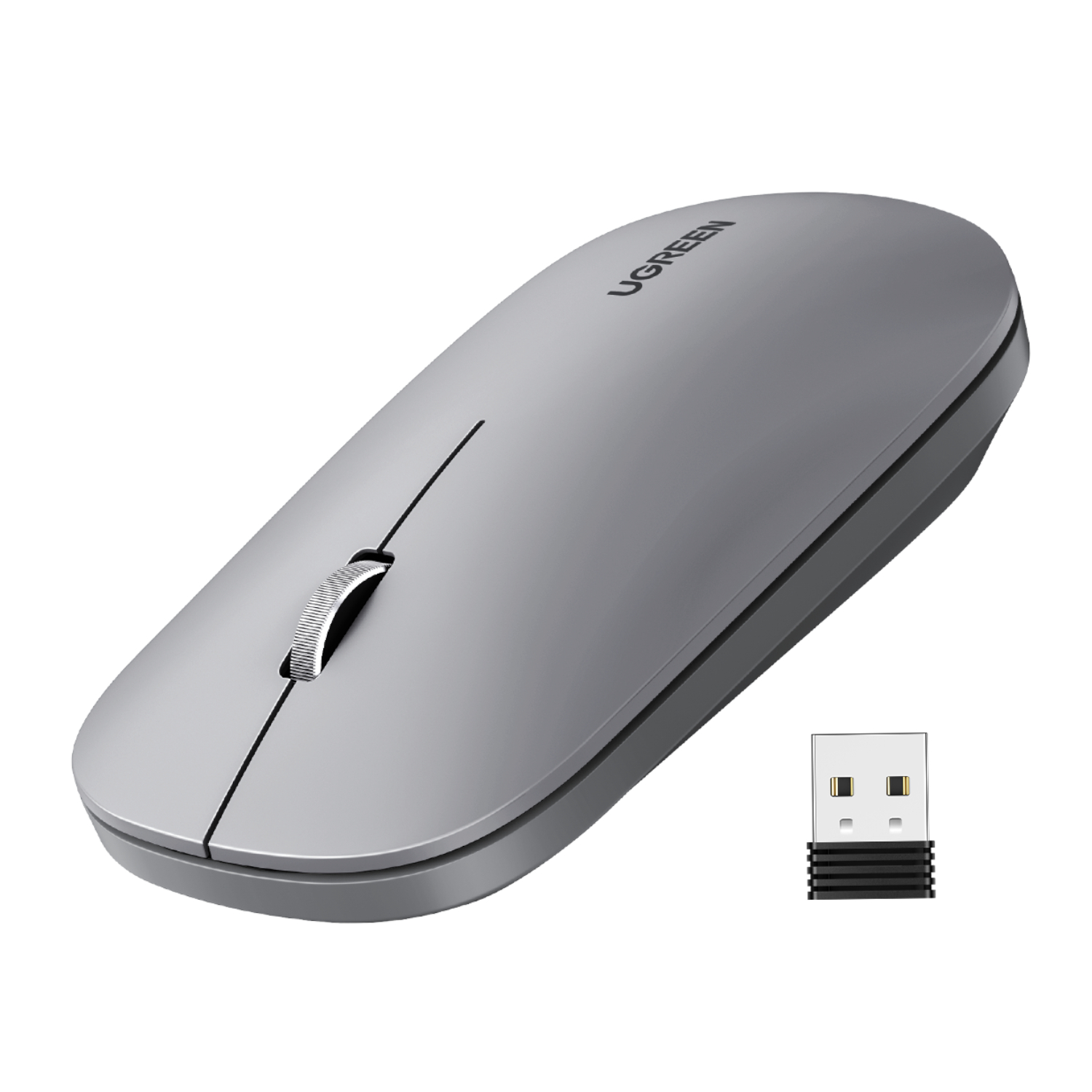 MU001-90373_UGreen-Portable-2.4GHz-Wireless-Mouse-Grey_wr_01a UGREEN Portable 2.4GHz Wireless Mouse - Grey - Image 1