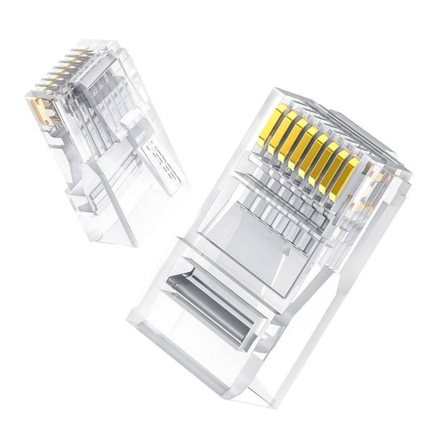 NW120-50961_UGREEN-Cat6-RJ45-Modular-Plugs-Transparent-with-Gold-Contacts-10-Pieces_wr_01 UGREEN Cat6 RJ45 Modular Plugs - Transparent with Gold Contacts (10 Pieces) - Image 1
