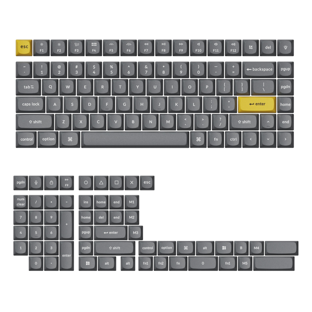 PBT-56_wr_01a Keychron Double Shot PBT OSA Full Keycap Set – Dark Grey - Image 1