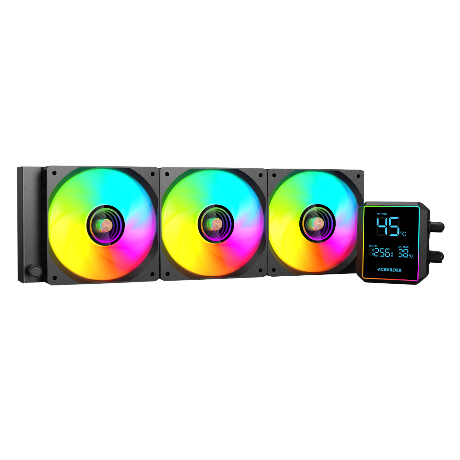 PCB-LC-BLIZZARD-360_PCBuilder-BLIZZARD-FREEZE-360mm-AIO-ARGB-Liquid-CPU-Cooler-Black_wr_01 PCBuilder BLIZZARD FREEZE 360mm AIO ARGB Liquid CPU Cooler - Black - Image 1