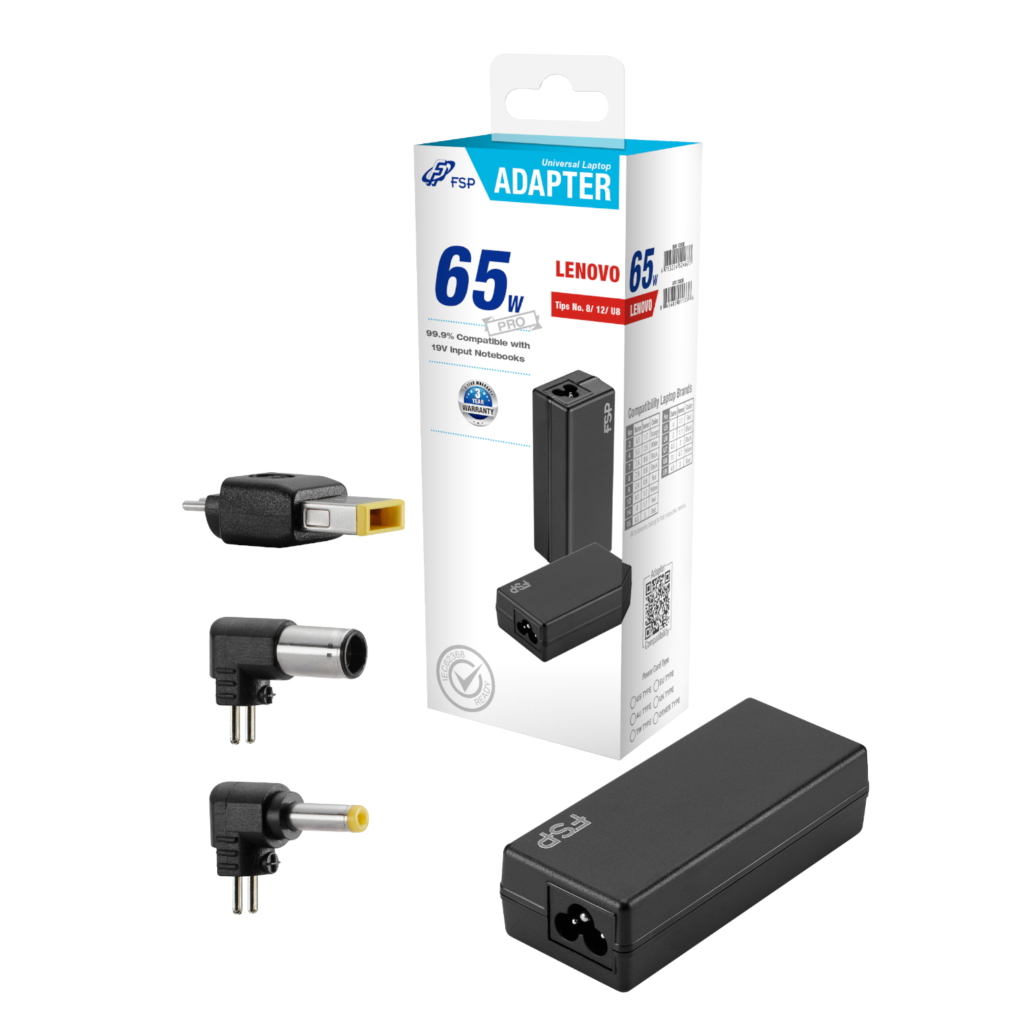 PNA0652525_FSP-NB-65W-Lenovo-Notebook-Adapter_wr_01 FSP PRO 65W Universal Laptop Adapter – Lenovo - Image 1