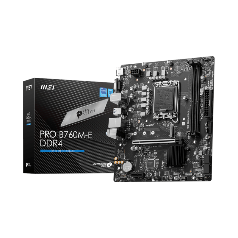 PROB760M-EDDR4_wr_01 MSI PRO B760M-E DDR4 Intel LGA1700 mATX Motherboard - Image 1