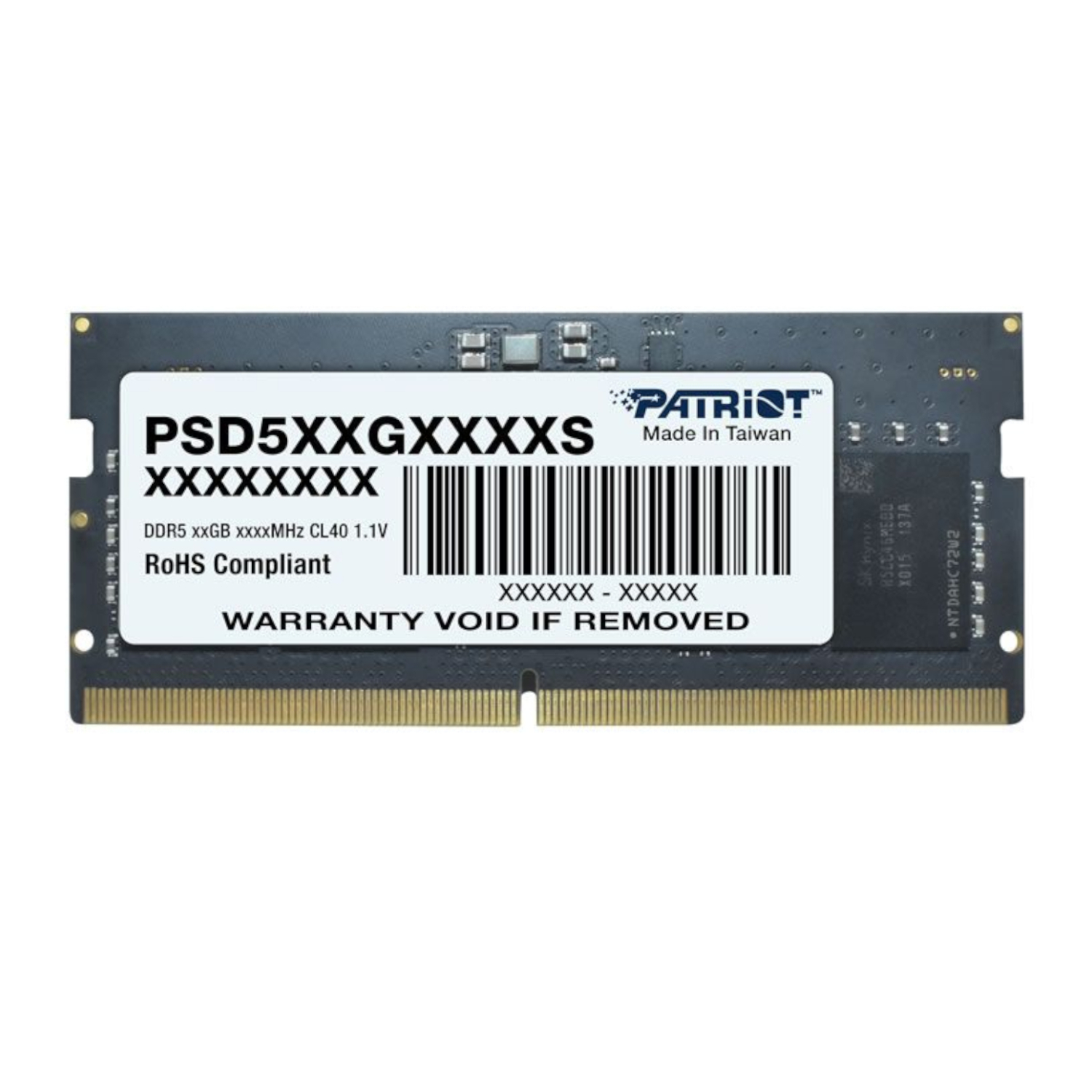 PSD58G480041S_Patriot-Signature-Line-8GB-4800MHz-DDR5-SODIMM-Notebook-Memory_wr_01a Patriot Signature Line DDR5 8GB 4800MHz Single Rank SODIMM Notebook Memory - Image 1