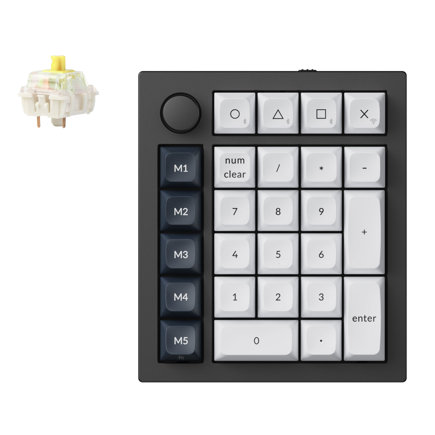 Q0M-M4_Keychron-Q0-Max-QMK-Gateron-Jupiter-Banana-RGB-Wireless-Custom-Number-Pad-Carbon-Black_wr_01a Keychron Q0 Max QMK Gateron Jupiter Banana RGB Wireless Custom Number Pad Shell White - Image 1