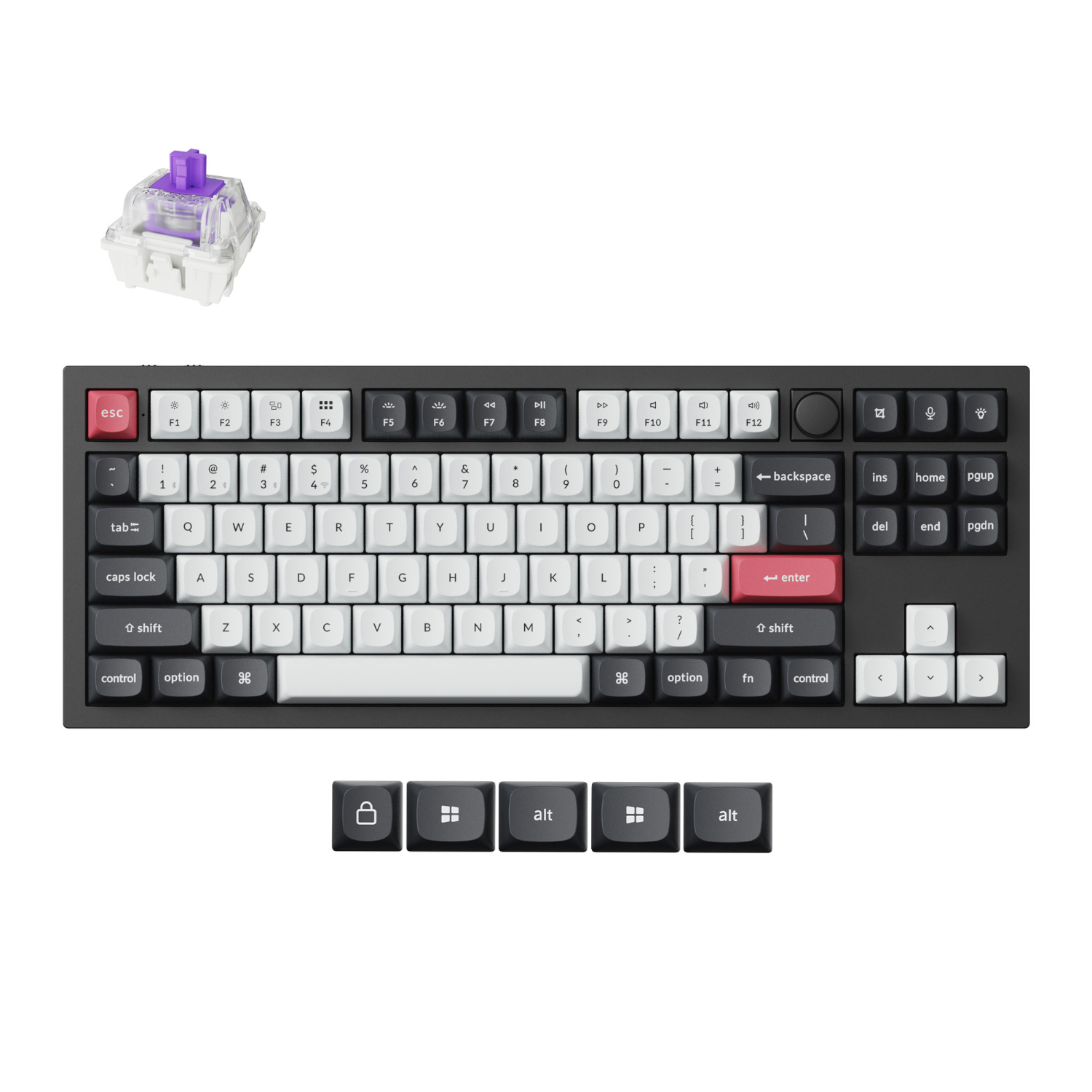 Q3H-M1_Keychron-Q3-HE-QMK-80-Wireless-Custom-Mechanical-Keyboard-Nebula-Switch-–-Carbon-Black_wr_01a Keychron Q3 HE QMK 80% Wireless Custom Mechanical Keyboard (Nebula Switch) – Carbon Black - Image 1