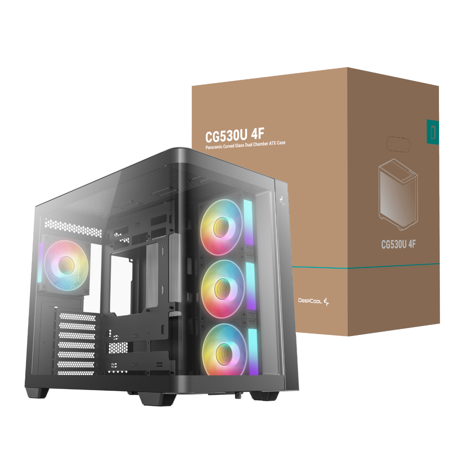 R-CG530U-BKAGA4-G_DeepCool-CG530U-4F-ATX-Gaming-Chassis-Black_wr_01a DeepCool CG530U 4F ATX Gaming Chassis - Black - Image 1
