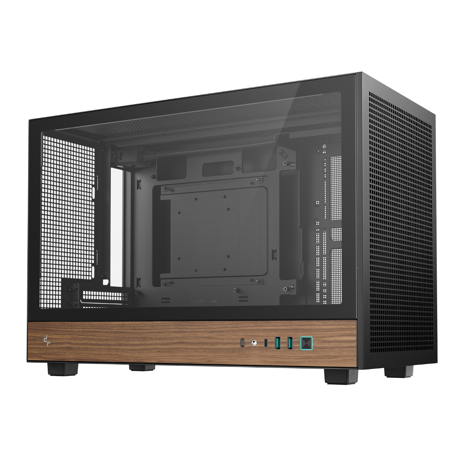 R-CH260-BKNWM0-G-1_DeepCool-CH260-Wood-mATX-Gaming-Chassis-Black_wr_01a DeepCool CH260 Wood mATX Gaming Chassis - Black - Image 1