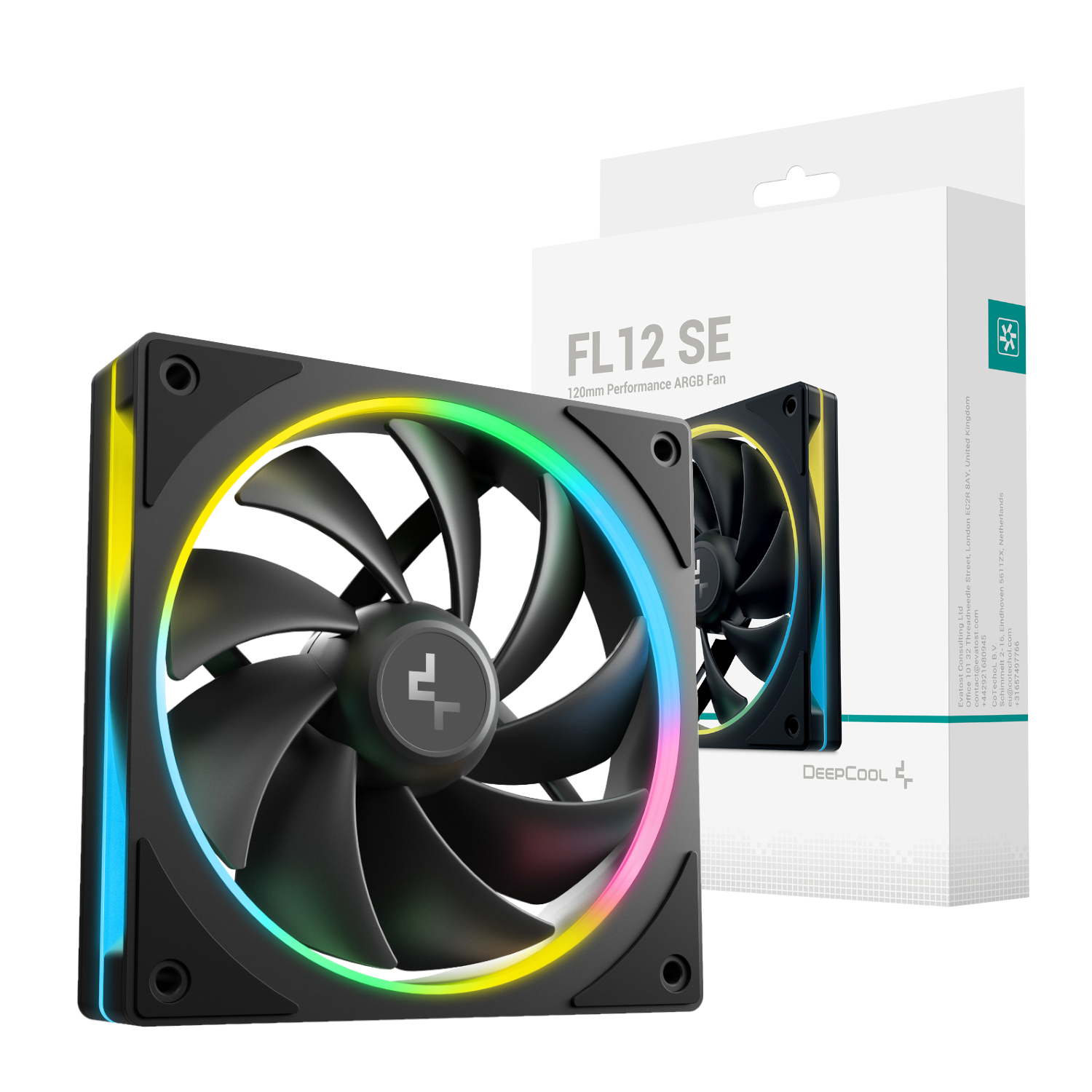 R-FL12SE-BKAPN1-G_DeepCool-FL12-SE-120mm-ARGB-PWM-Fan-Black_wr_01 DeepCool FL12 SE 120mm ARGB PWM Fan - Black - Image 1