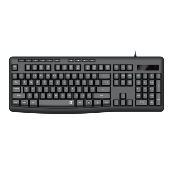 Redragon BK-7366 Full-size Ergonomic Wired Membrane Office Keyboard - Black