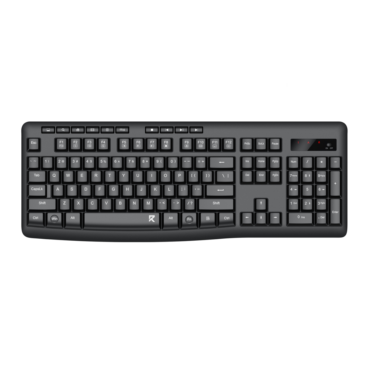 RD-BK-7367_Redragon-BK-7367-Full-size-Ergonomic-Wireless-Membrane-Office-Keyboard-Black_wr_01a Redragon BK-7367 Full-size Ergonomic Wireless Membrane Office Keyboard - Black - Image 1