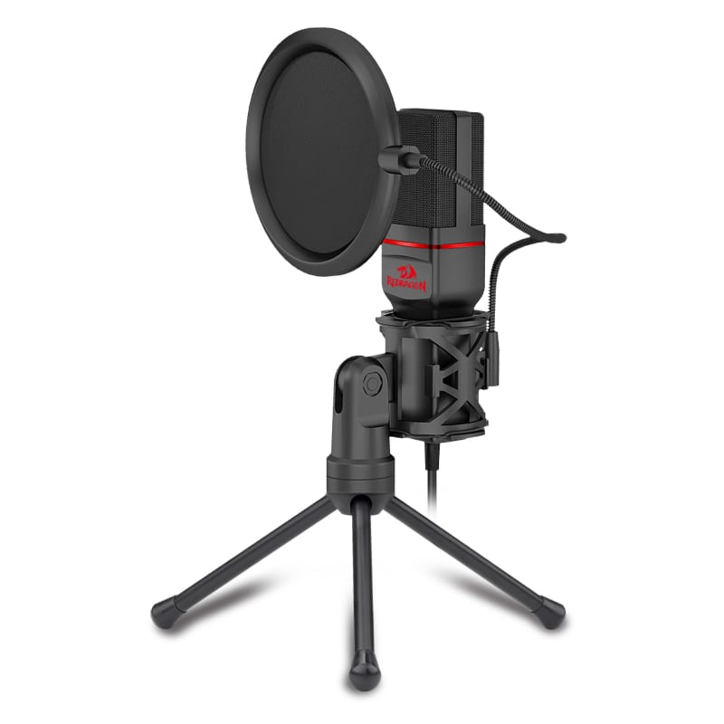 RD-GM100_wr_01 REDRAGON SEYFERT 3.5mm Aux Gaming Mic and Tripod - Black - Image 1