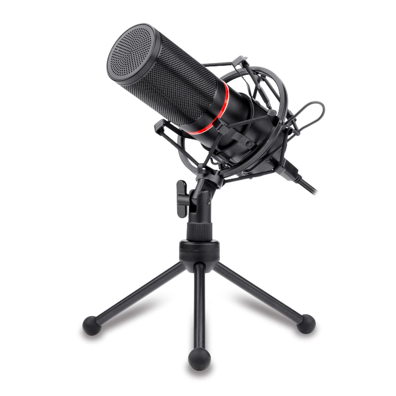 RD-GM300_wr_01 REDRAGON BLAZAR Cardioid USB Gaming Mic and Tripod - Black - Image 1