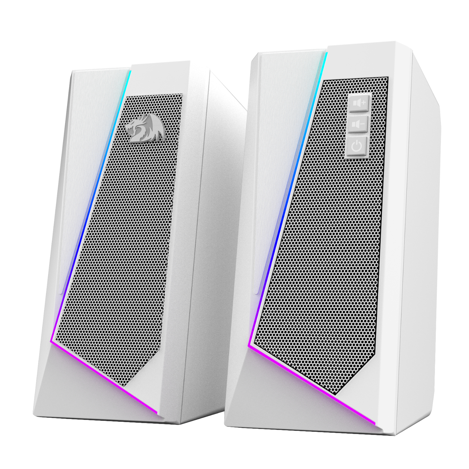 RD-GS520W_Redragon-GS20W-ANVIL-3W-2.0-RGB-Stereo-Desktop-PC-Speakers-White_wr_03a Redragon GS20W ANVIL 3W 2.0 RGB Stereo Desktop PC Speakers - White - Image 1