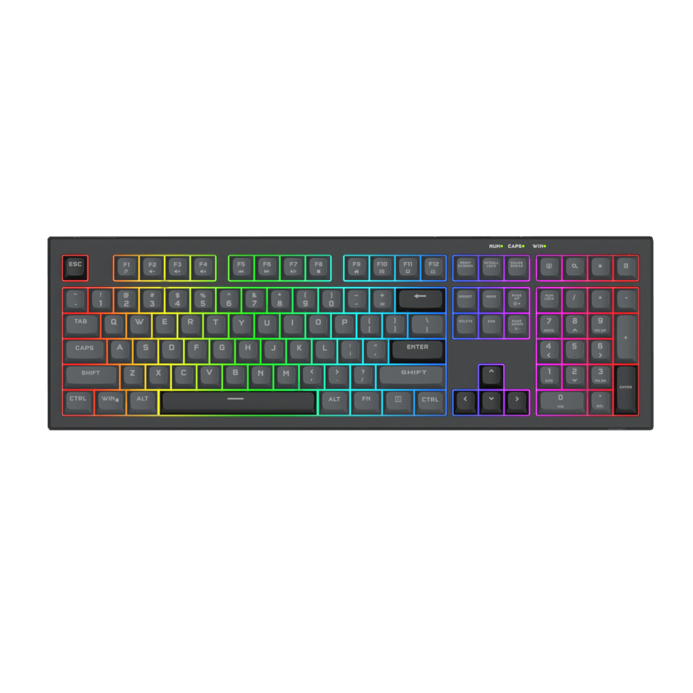 RD-K518-RGB-GB_wr_01 REDRAGON CRUX Membrane Gaming Keyboard - Black - Image 1